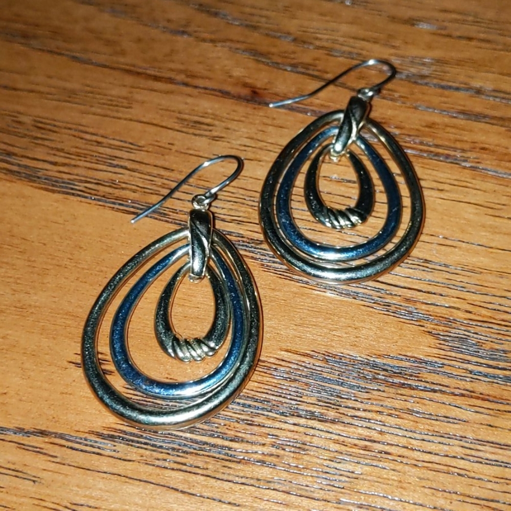 Gold and silver earrings